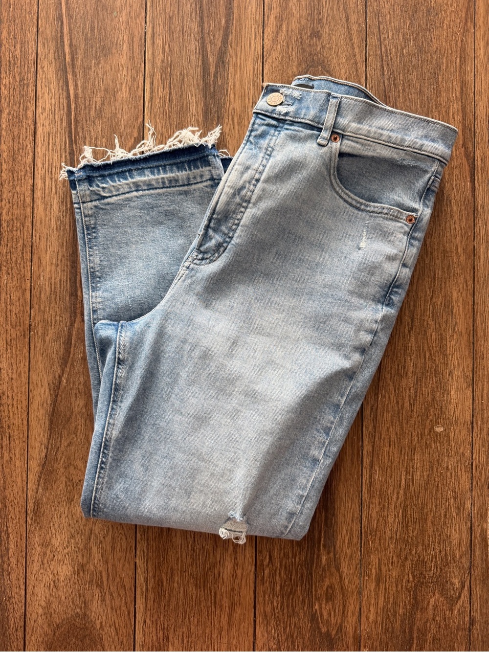 Express Light Blue Mom Jeans Super High Rise